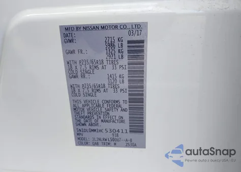 2017 Infiniti Qx60 из США, поврежденный, VIN 5N1DL0MM1HC530411